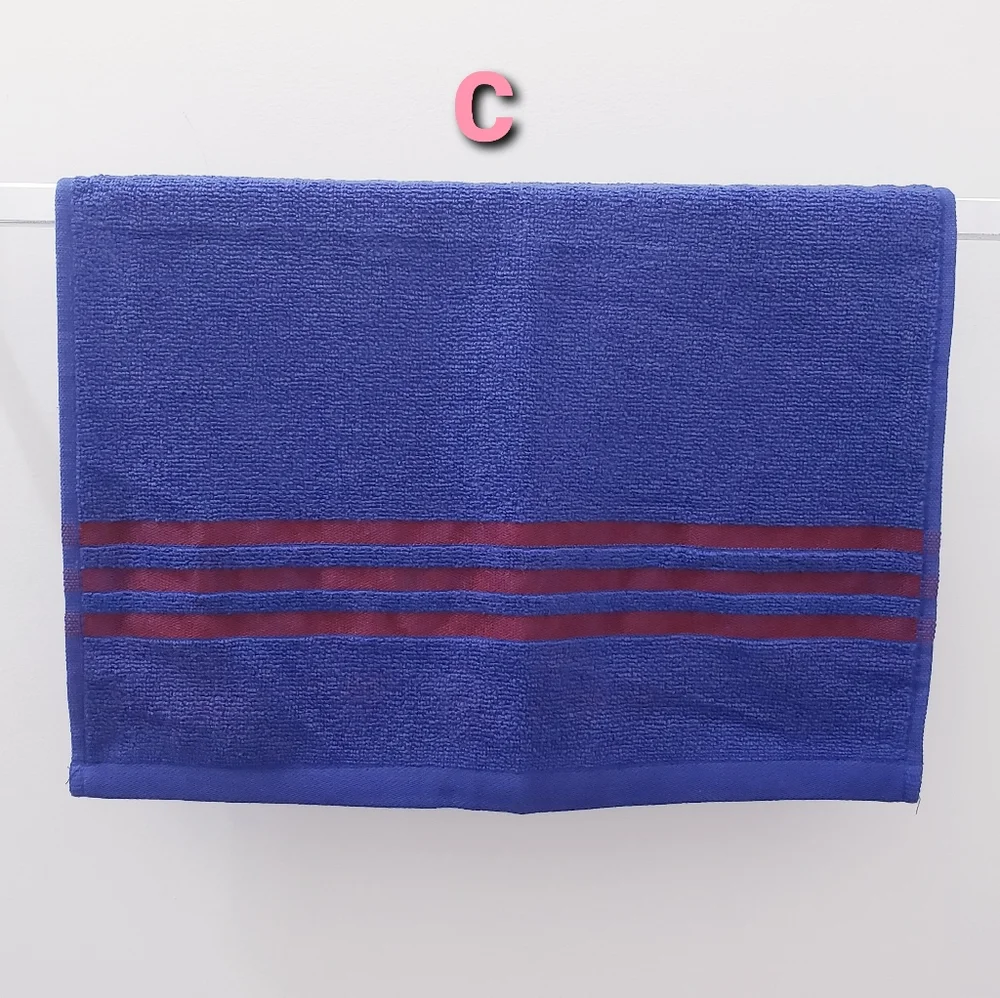 #9126 NEW! Solid w/3 stripes HANG'N'SNAP Hand Towel 🤍Select Plastic snap